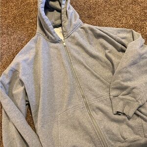 Brandy Melville Grey Zip-Up Hoodie